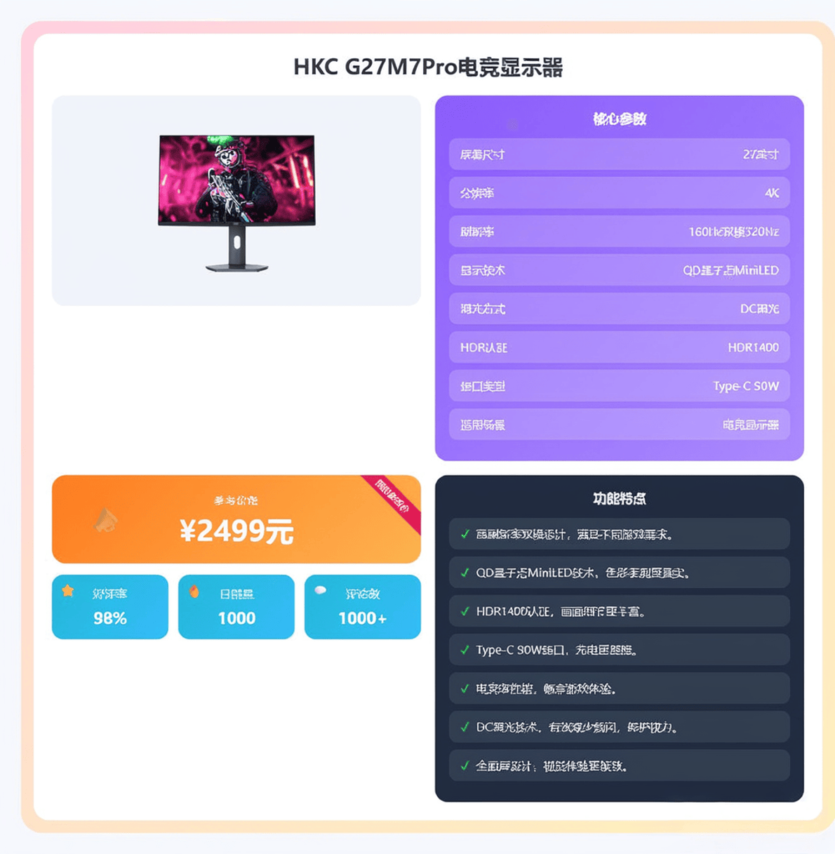 ？这10款爆火优缺点大揭秘速来围观！开元棋牌网站HKC显示器哪款值得入手(图8)